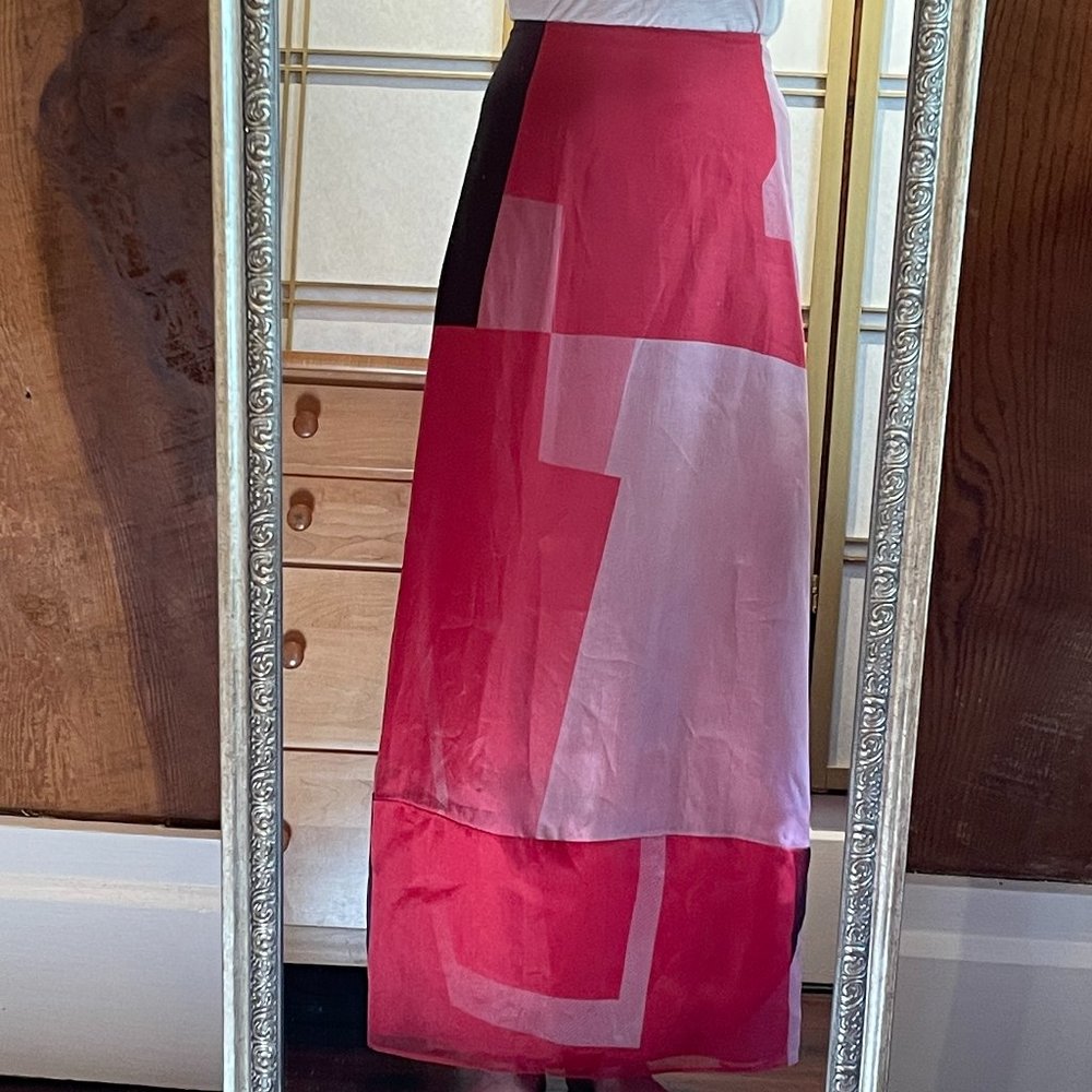 Emporio Armani Red Silk Skirt ITA 40/ US 4-6